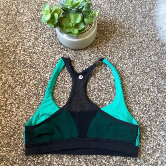 Lululemon Smooth Stride Bra Viridian Green / Black - Picture 5 of 5